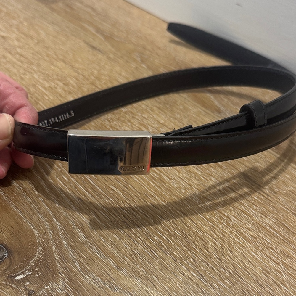 Gucci Black Belt with Silver Buckle - Picture 2 of 5